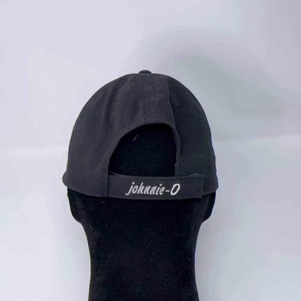 Johnny-O Hat Black 3D Embroidered Logo Surfing Adjustable Hat West Coast Prep